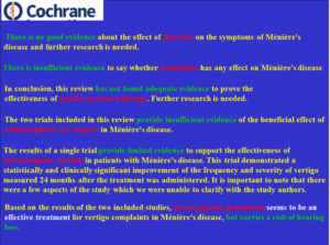 Meniere Cochrane